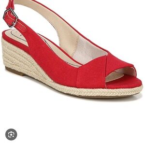 Socialite Red Espadrille Wedge Sandals